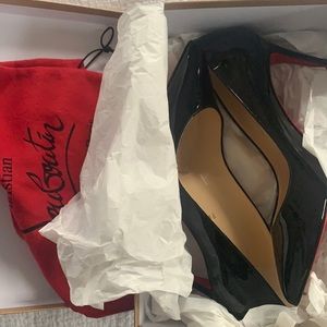 Brand New Black Christian Louboutin Pigalle 85 Patent Size 39.5W